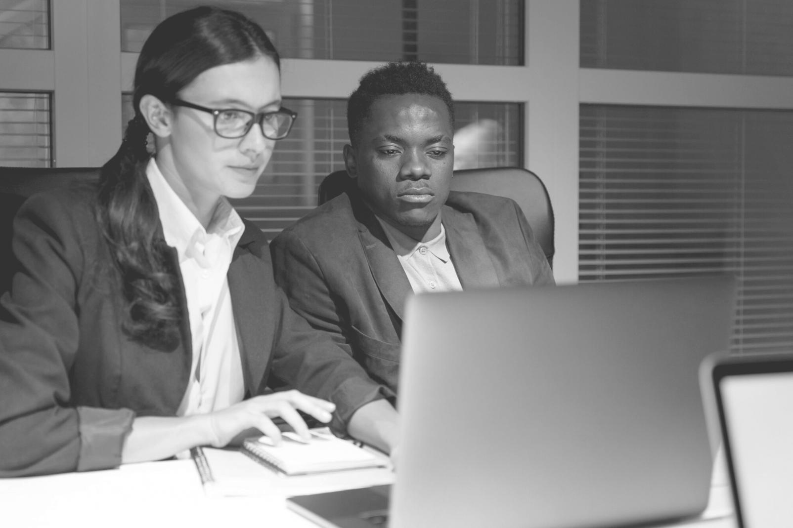 Team member reviewing client inquiries